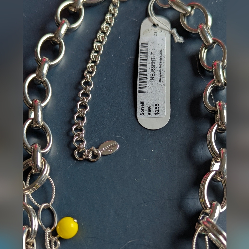 Sorrelli Silver Necklace with Turquoise and Yellow Charms - Picture 5 of 8
